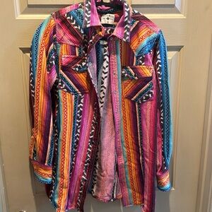 Ladies Crazy Train size medium button-down shirt